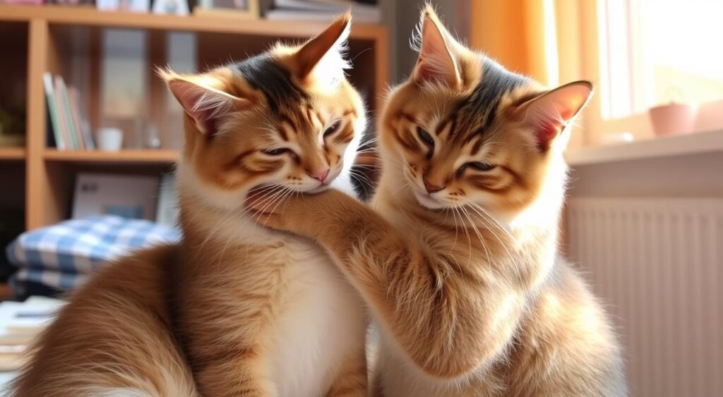 Kucing Berinteraksi Melalui Jilatan