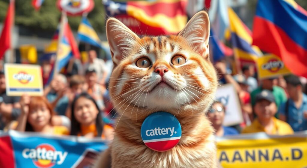 Kucing lucu dalam kampanye politik